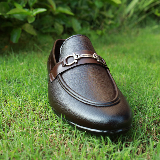 Far Grain Leather Buckle Brown FR660