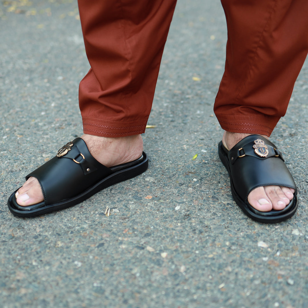 Far Leather Chapal Black FR 532