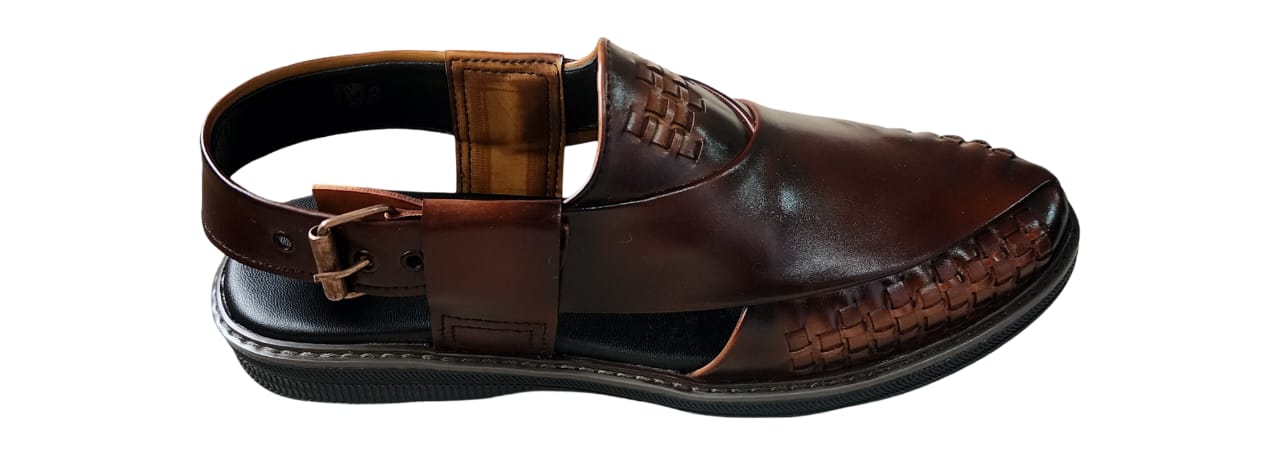 Braid sandals cherry leather medicated sole