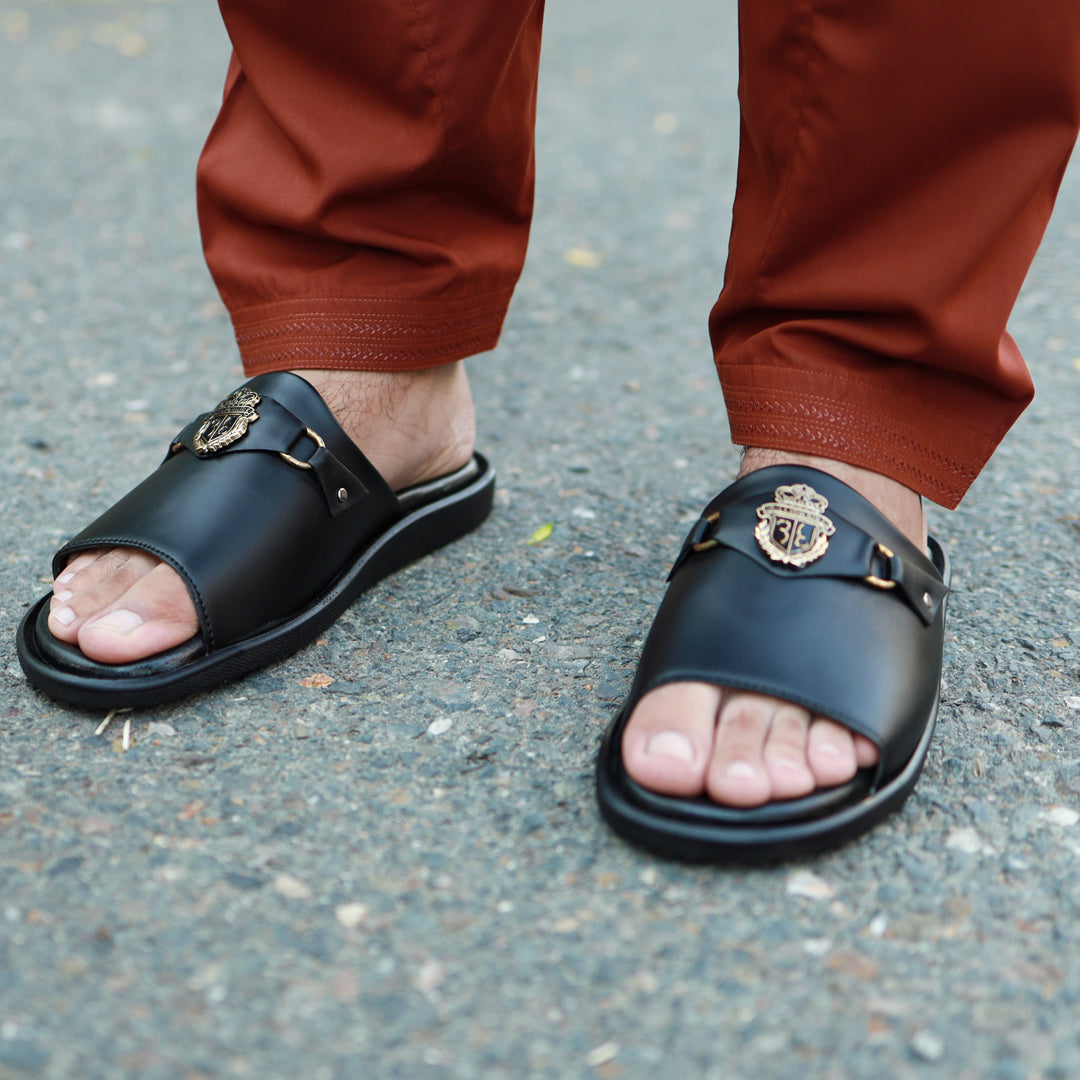 Far Leather Chapal Black FR 532