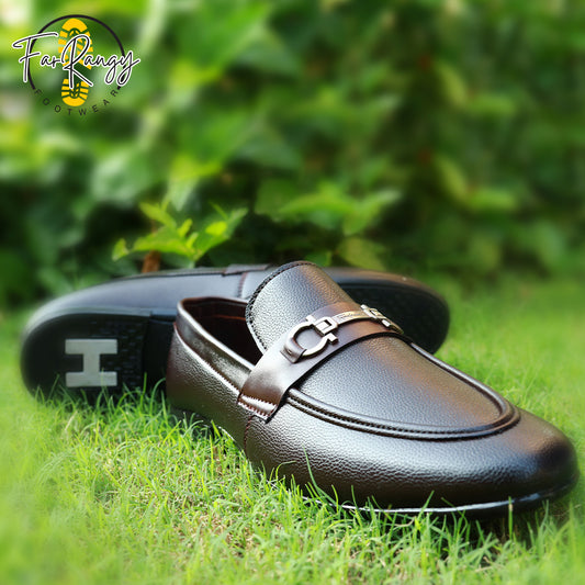 Far Grain Leather Buckle Brown FR660